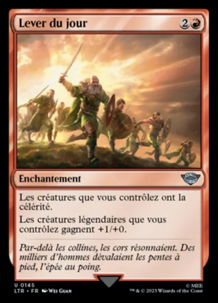 Lever du jour, carte Magic LTR 145 — extension Le Seigneur des Anneaux : chroniques de la Terre du Milieu