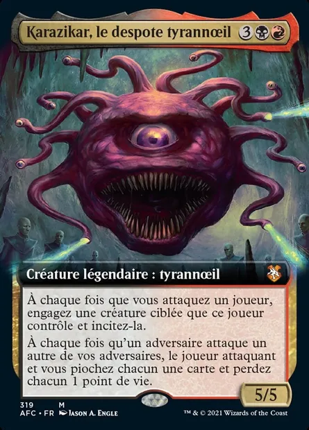 Karazikar, le despote tyrannœil, carte Magic AFC 319 — extension Forgotten Realms Commander