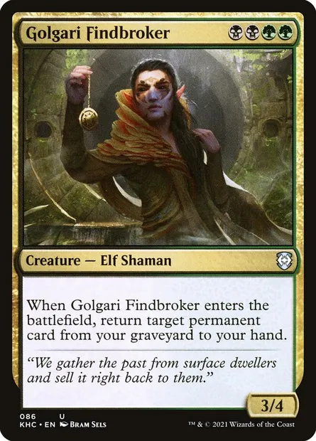 Golgari Findbroker, Magic card KHC 86 — Kaldheim Commander set