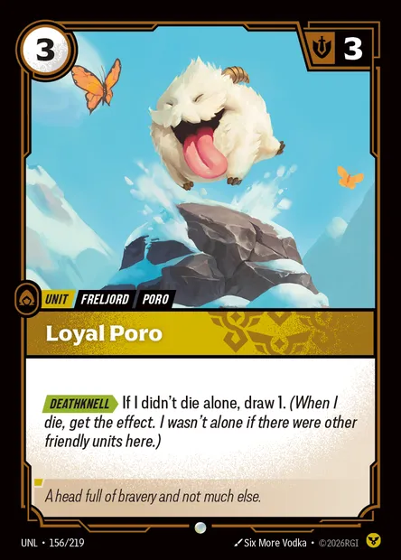 Loyal Poro, Riftbound card UNL 156 — Unleashed set