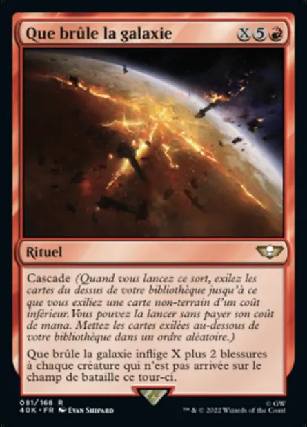 Que brûle la galaxie, carte Magic 40K 81 — extension Warhammer 40,000 Commander
