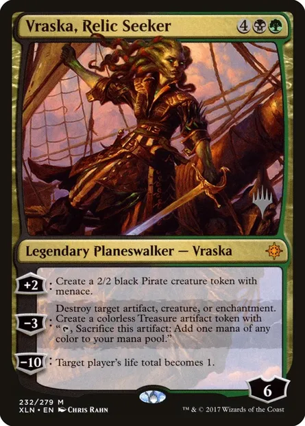 Vraska, chercheuse de reliques, carte Magic PXLN 232p — extension Ixalan Promos