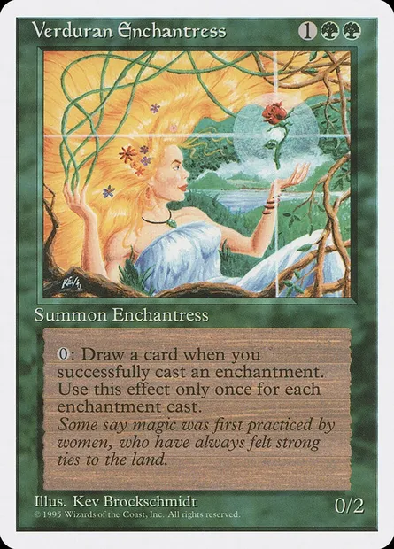 Enchanteresse verduralde, carte Magic 4ED 281 — extension Quatrième Edition