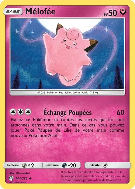Mélofée, carte Pokémon CEC 144 — extension Éclipse Cosmique