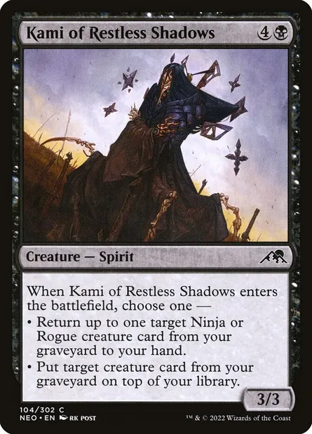 Kami of Restless Shadows, Magic card NEO 104 — Kamigawa: Neon Dynasty set