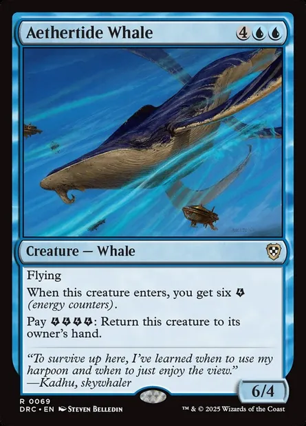 Aethertide Whale, Magic card DRC 69 — Aetherdrift Commander set