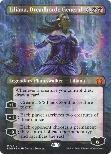 Liliana, Dreadhorde General, Magic card FDN 419 — Foundations set