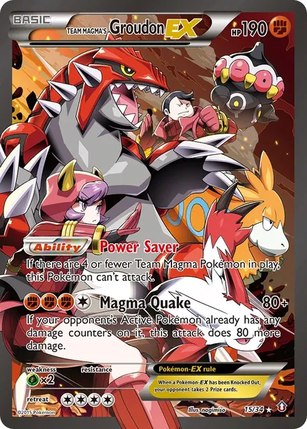 Team Magma's Groudon EX, Pokémon card DCR 15 — Double Crisis set