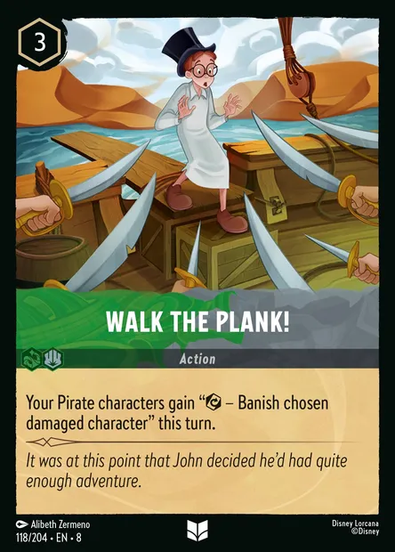 Walk the Plank!, Disney Lorcana card CH8-118 — The Reign of Jafar set