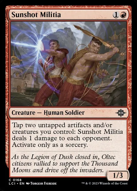 Sunshot Militia, Magic card LCI 168 — The Lost Caverns of Ixalan set