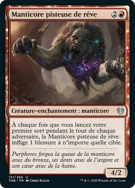 Manticore pisteuse de rêve, carte Magic THB 131 — extension Theros Beyond Death