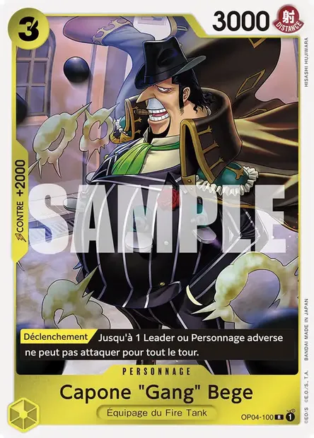 Capone "Gang" Bege, carte One Piece OP04-100 — extension KINGDOMS OF INTRIGUE