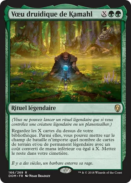 Vœu druidique de Kamahl, carte Magic DOM 166 — extension Dominaria