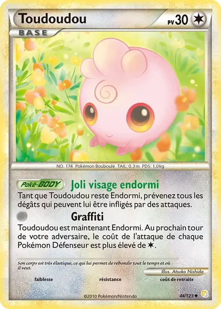 Toudoudou, carte Pokémon HS 44 — extension HeartGold SoulSilver