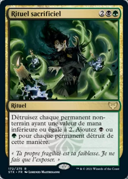 Rituel sacrificiel, carte Magic STX 172 — extension Strixhaven: l'Académie des Mages