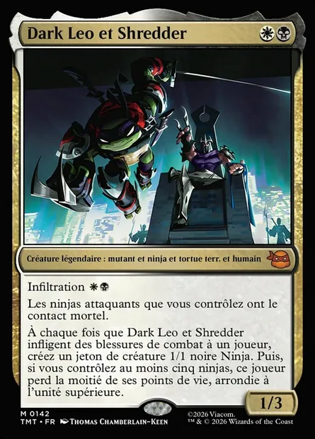 Dark Leo et Shredder, carte Magic TMT 142 — extension Teenage Mutant Ninja Turtles