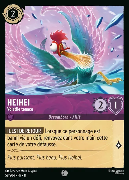 Heihei - Volatile tenace, carte Disney Lorcana CH11-058 — extension Givresort