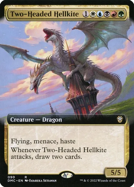 Two-Headed Hellkite, Magic card DMC 90 — Dominaria United Commander set