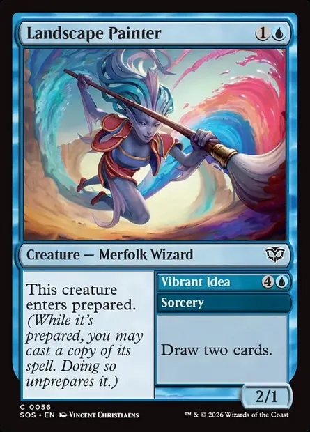 Landscape Painter // Vibrant Idea, Magic card SOS 56 — Secrets of Strixhaven set