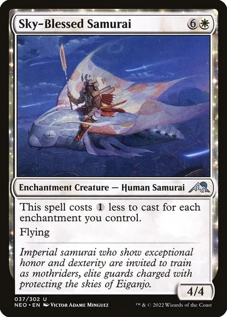 Sky-Blessed Samurai, Magic card NEO 37 — Kamigawa: Neon Dynasty set