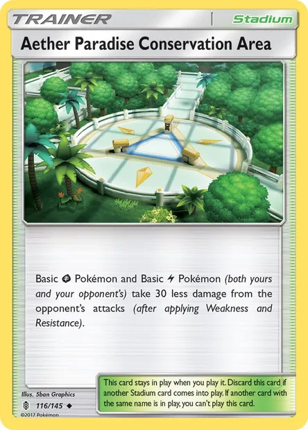 Aether Paradise Conservation Area, Pokémon card GRI 116 — Guardians Rising set
