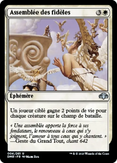 Assemblée des fidèles, carte Magic DMR 4 — extension Dominaria Remastered