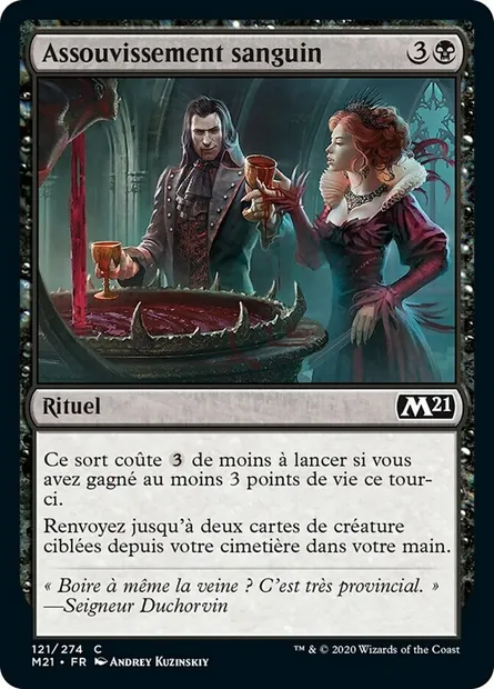 Assouvissement sanguin, carte Magic M21 121 — extension Core Set 2021