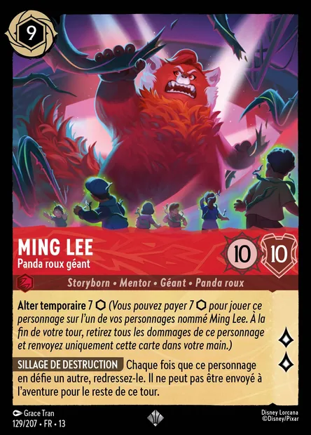 Ming Lee - Panda roux géant, carte Disney Lorcana CH13-129 — extension Invasion Epineuse!