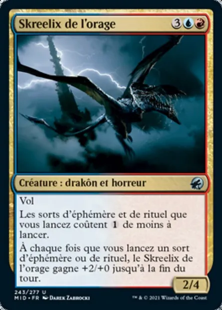 Skreelix de l'orage, carte Magic MID 243 — extension Innistrad : chasse de minuit