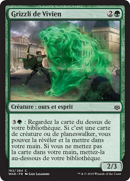 Grizzli de Vivien, carte Magic WAR 182 — extension La guerre des Planeswalkers