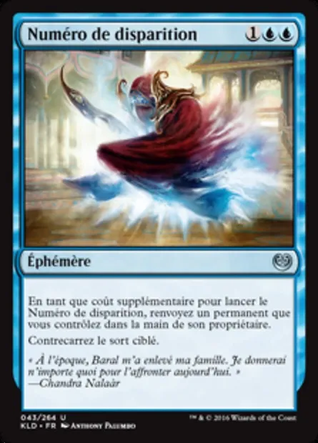 Numéro de disparition, carte Magic KLD 43 — extension Kaladesh