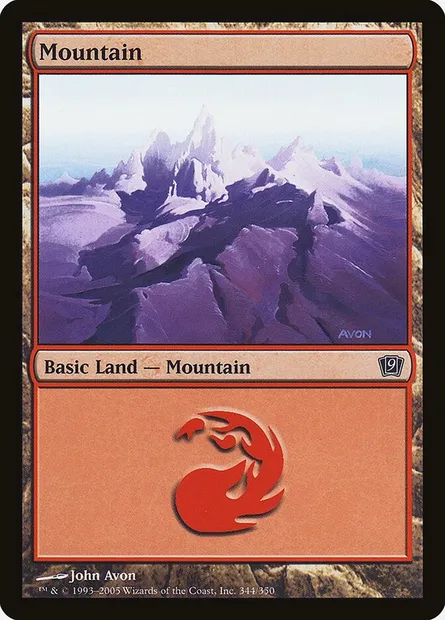 Mountain, Magic card 9ED 344★ — Ninth Edition set