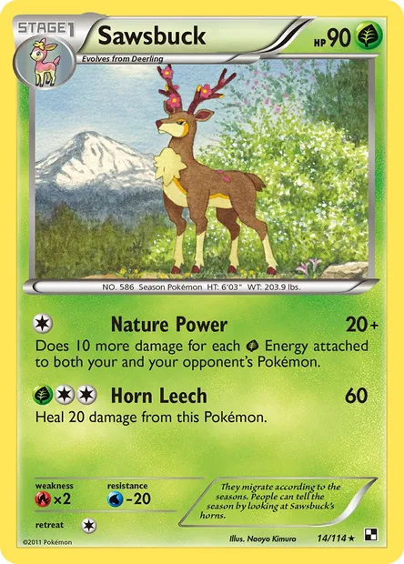 Sawsbuck, Pokémon card BLW 14 — Black & White set