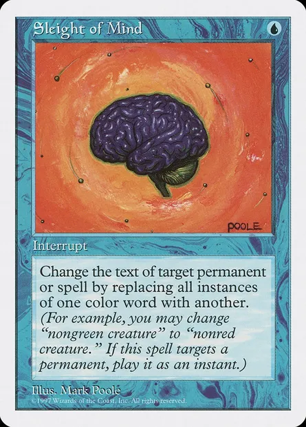 Tricherie mentale, carte Magic 5ED 124 — extension Cinquième Edition