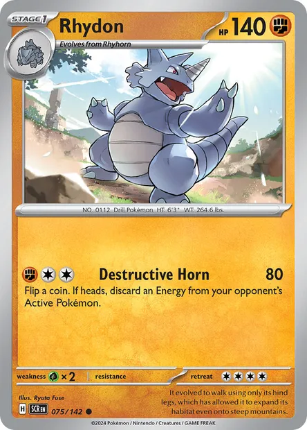 Rhydon, Pokémon card SCR 075 — Stellar Crown set