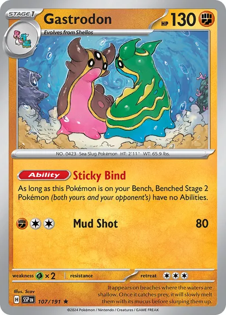 Gastrodon, Pokémon card SSP 107 — Surging Sparks set