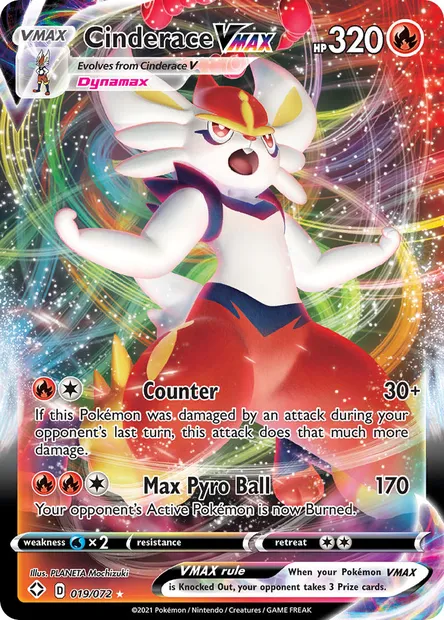 Cinderace VMAX, Pokémon card SHF 19 — Shining Fates set