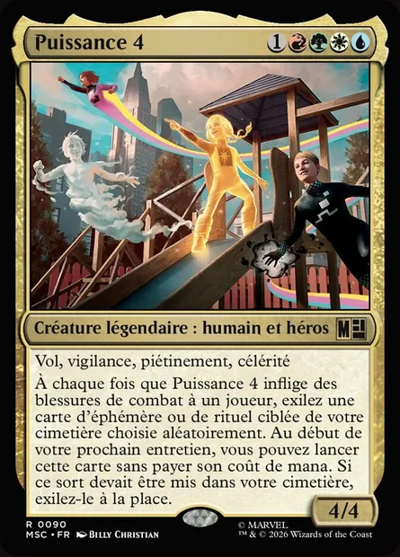 Puissance 4, carte Magic MSC 90 — extension Marvel Super Heroes Commander
