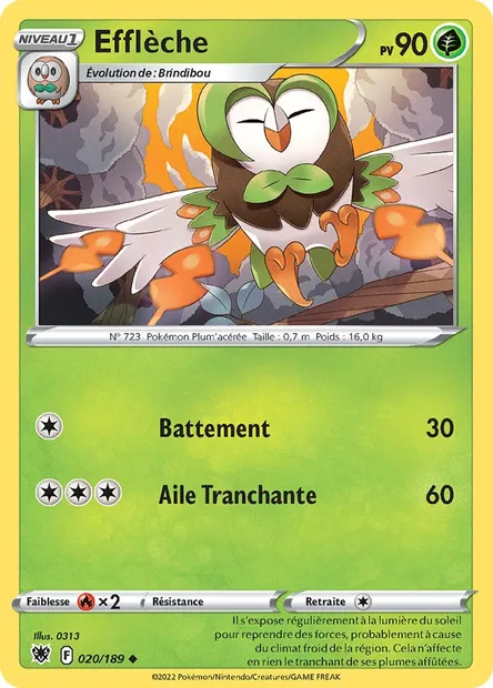 Efflèche, carte Pokémon ASR 020 — extension Astres Radieux