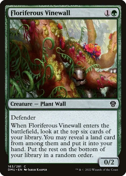 Floriferous Vinewall, Magic card DMU 163 — Dominaria United set