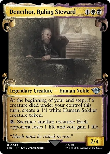 Denethor, Ruling Steward, Magic card LTR 649 — The Lord of the Rings: Tales of Middle-earth set