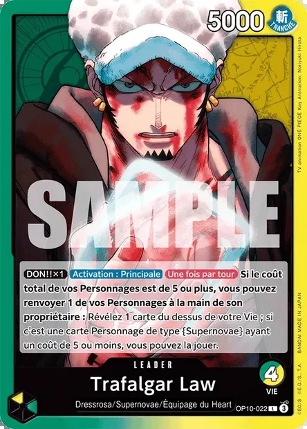 Trafalgar Law, carte One Piece OP10-022 — extension SANG ROYAL