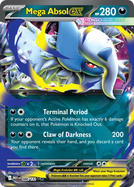 Mega Absol ex, Pokémon card MEG 086 — Mega Evolution set