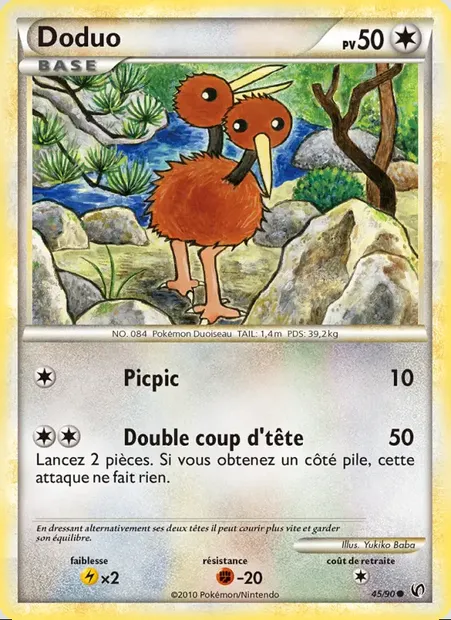 Doduo, carte Pokémon UD 45 — extension Indomptable
