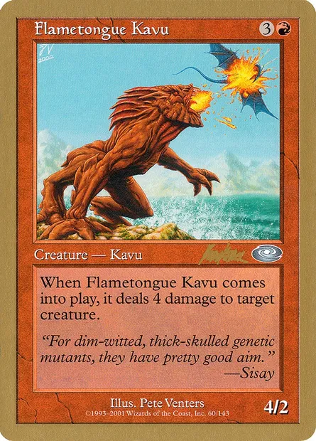 Flametongue Kavu, Magic card WC02 bk60 — World Championship Decks 2002 set