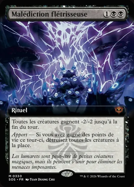 Malédiction flétrisseuse, carte Magic SOS 330 — extension Secrets of Strixhaven