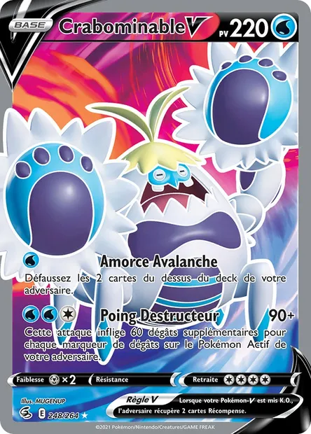 Crabominable V, carte Pokémon FST 248 — extension Poing de Fusion