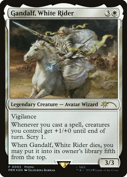 Gandalf, White Rider, Magic card PLTC 2 — Tales of Middle-earth Deluxe Commander Kit set