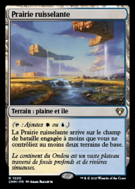 Prairie ruisselante, carte Magic CMM 1020 — extension Commander Masters