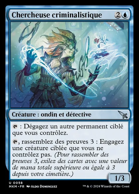 Chercheuse criminalistique, carte Magic MKM 58 — extension Murders at Karlov Manor